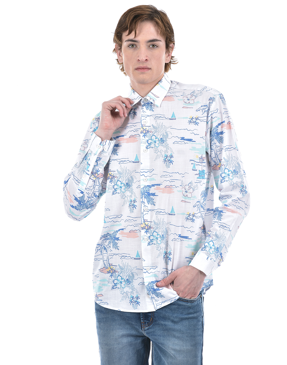 Numero Uno Men Graphic Print White Shirt